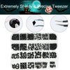 2680Pcs Black Rhinestones for Nails, Big Black Nails Charms with Small Sequined Flatback Round Beads, Black Glitter Clear Glass Diamond Stones for DIY Faces Eyes Makeup Crafts Decoration
