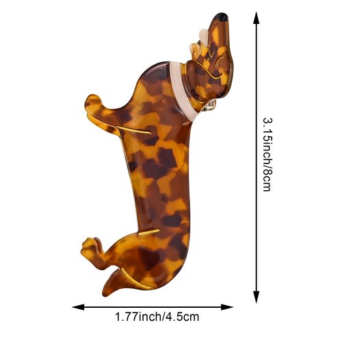 Cute Dachshund Claw Clips, Cellulose Acetate Hair Clips, Dog Hair Barrettes Hair Accessories for Women Girls