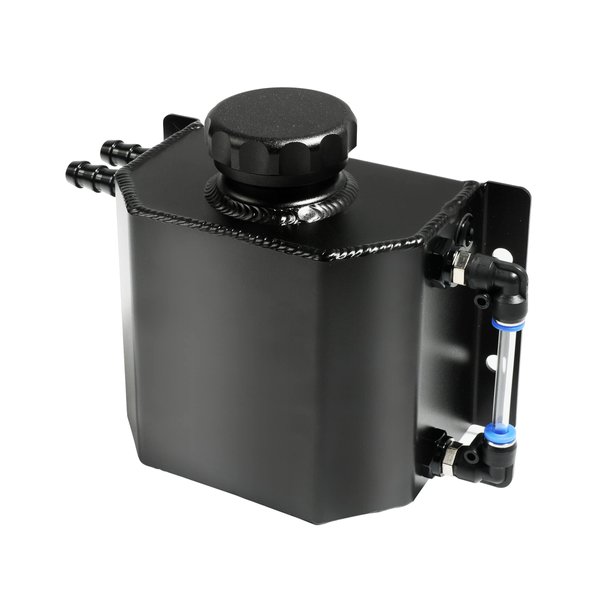 AOCISKA Universal 1L Radiator Coolant Overflow Tank,Aluminum Radiator Coolant Overflow Expansion Tank,Recovery Water Tank Reservoir,Water Coolant Overflow Expansion Tank Reservoir