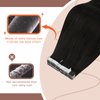 Sunny Hair Tape in Extensions Black Tape in Human Hair Extensions Natural Black Invisible Tape in Hair Extensions Black Hair Seamless Tape in Extensions Human Hair Black Hair for Women 20pcs 50g 22in