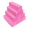 10 Pcs Nail Buffer Block for Acrylic and Natural Nails, 4 Sided Sanding Buffers for Gel Nails Fingernail Shine Buffing Filer Set, Professional Manicure Polisher Buffer Bulk Medium Grit (Pink)
