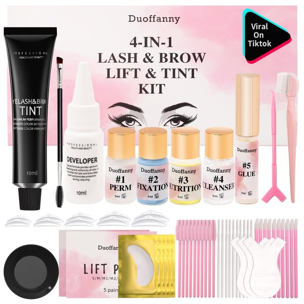 Lash Lift Kit At Home Salon Lift Kit Perfectly Curled Lashes for 8 Weeks- Easy DIY - Complete Perm Kit to Curl Your Lashes - Quick-Adhere Technology