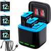 yeewanke Hero 12/11/10/9 Battery 3-Pack 2000mAh and USB Storage 3-Channel Fast Charger Fully Compatible with GoPro Hero 12, Hero 11, Hero 10, Hero 9 Black Official with Micro SD Card Slot