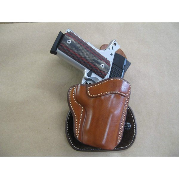 Colt Defender 3" 1911 OWB AZULA All Leather Molded Paddle Holster CCW TAN RH