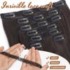 KooKaStyle Clip in Hair Extensions Thick Long Straight Hair Extensions Upgrade Soft Lace Weft Lightweight 7PCS Layered Hair Extensions Dark Brown 20Inch for Women
