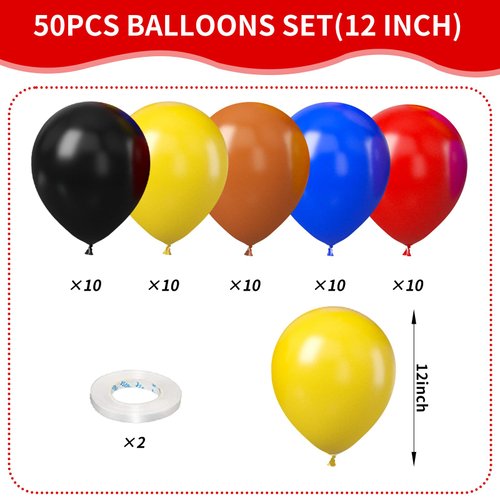 Race Car Balloons, 12 Inchs Car Decorations with Red Yellow Blue Orange Black Party Balloons for Boy Birthday Race Car Themed Party Fast Birthday Baby Shower Graduation Decorations