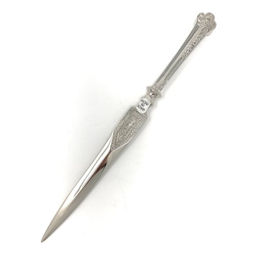 Madison Bay Company Nickel Plated Embossed Floral Letter Opener, 8.5 Inches Long