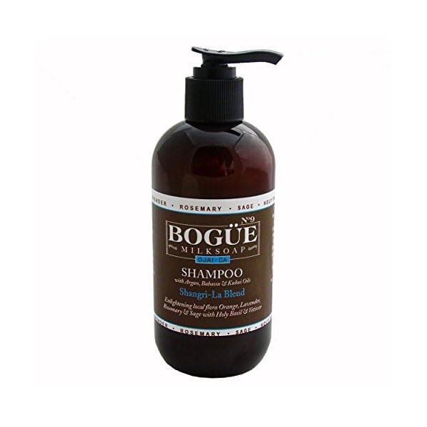 Organic Shampoo BOGUE No.9 'Shangri La' Blend added Argan & Kukui (Sulfate & Paraben Free) local flora essential oils of Orange, Lavender, Rosemary & Sage with Holy Basil & Vetiver