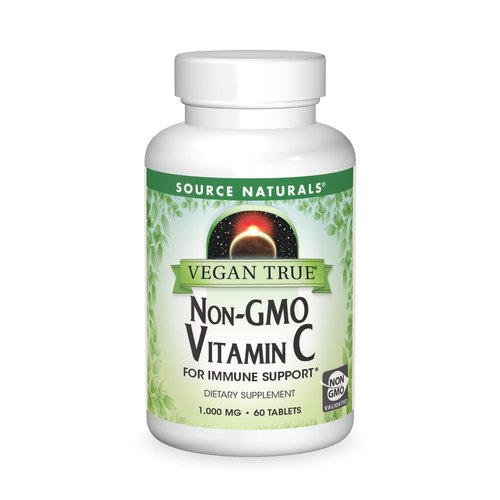 Source Naturals Vegan True Non-GMO Vitamin C, for Immune Support*, 1,000 mg - 60 Tablets