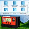 HaeKap 100A PWM Solar Panel Regulator Charge Controller with Temperature Display, Light Control + Delay Control, Auto Focus Tracking 12/24V Dual USB Output