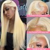 SUNKASA 613 Lace Front Wig Human Hair 13x6 Transparent Lace Straight Blonde Lace Front Wigs Human Hair HD Lace Frontal Wigs Human Hair Glueles 26inch