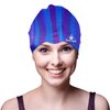 Water Gear Jazz Silicone Swim Cap - Flexible Unisex - Great for Short and Long Hair - Improve Your Performance (Blue/Purple, One Size)