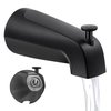 Dreyoo Universal Bathroom Tub Spout Compatible with Westbrass E531D-1F-62, Fits 4 Inch Reach Wall Front Mount Tub Spout with Shower Diverter 1/2'' IPS Inside Thread Bathtub Faucet (Matte Black)