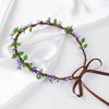 KorViSHOW Handmade Purple Flower Crown Girls Headband Bridal Headpiece Flower Wreath for Women Hair Halo Floral Headdress for Weeding Party Festival Birthday