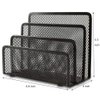 EASEPRES Desk Mail Organizer, 2 Pack Office Small Letter Sorter Desktop File Organizer Metal Mesh with 3 Vertical Upright Compartments