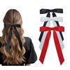 TOPSTUFF 3PCS Hair Bows for Women,Hair Bows for Girls,Hair Ribbons with Metal Clips for Teens,Hair Accessories Bow Clip for Women, Bow Knot Barrettes for Hair Ribbon Bows for Girls,(Black White Red)