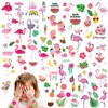 Qpout 20 Sheets Flamingo Tattoos 194 PCS Summer Temporary Tattoos for Kids Pink Cute Face Fake Tattoos Sticker for Girls Baby Shower Prizes Rewards Flamingo Party Supplies Decorations