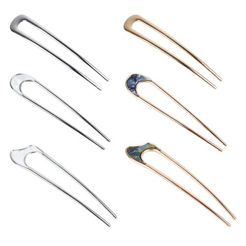 6 Pcs U Shaped Hair Pins Elegant French Hair Pins Vintage Metal Hair Pin Hair Fork for Buns Hair Styling Accessory for Women Girls