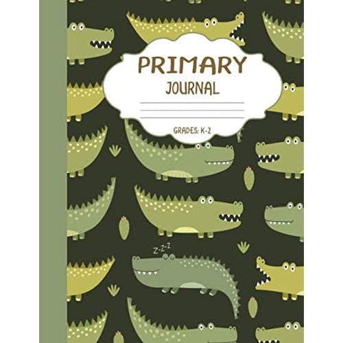Primary Journal Grades k-2: Cute Crocodile, Draw and Write Composition Book for Kids, Half Page Lined Paper with Drawing Space ( 8.5" x 11" Notebook with Soft Durable Cover)