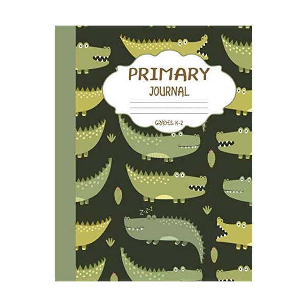 Primary Journal Grades k-2: Cute Crocodile, Draw and Write Composition Book for Kids, Half Page Lined Paper with Drawing Space ( 8.5" x 11" Notebook with Soft Durable Cover)