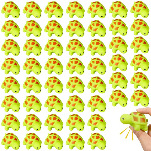 Syhood 100 Pcs Mini Rubber Turtle Bath Toy Screaming Sound Rubber Turtle in Bulk Turtle Bathtub Toys Squeaky Turtle Preschool Bath Toys for Bath Shower Birthday Party Decor (Green)