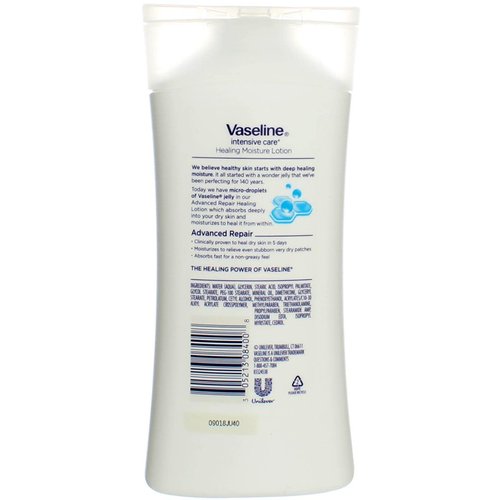 Vaseline Intensive Care Body Lotion for Dry Skin Advanced Repair Unscented Lotion Made with Ultra-Hydrating Lipids + Vaseline Jelly to Repair Extremely Dry Skin 10 oz