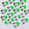 luzen 24Pcs Fishing Rod Alarm Dual Alert Bells Clip on Fishing Rod Bells Twin Bells Fishing Bells Fishing Accessory, Green