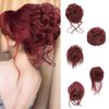 Elvirgel 5 Pieces Messy Hair Bun Hair Scrunchies Hair Accessories For Women Wavy Curly Hair Wrap Ponytail Synthetic Hair Bun