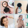 6PCS Folding Travel Mirror Hair Brushes Portable Pocket Round Mini Hair Brush Small Purse Massage Hairbrush Comb Makeup Mirror for Women and Girls, Gym, Trip, School Camping