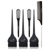 Hair Colouring Tool Set - Wide hair colouring brush with soft bristles and double row design. Mini hair colour cream stirrer, pointed tail comb. (Black, Black Bristle Set B)…