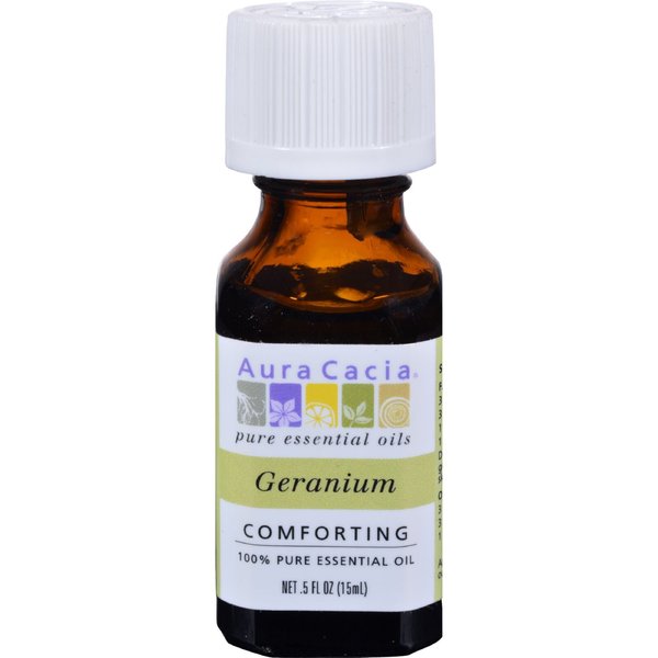 Aura Cacia 100 Percent Pure Geranium Essential Oil, 5 Ounce - 3 per case.3