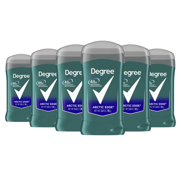 Degree Men Original Aluminum Free Deodorant for Men, 48-Hour Odor Protection, Arctic Edge 3 Ounce (Pack of 6)