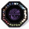 DND Dice Tray - Premium 8 Inch Dice Tray Dungeons and Dragons - Exquisitely Detailed Purple World Tree & Triquetra Design - Perfect RPG Dice Rolling Tray with D&D Dice Box Storage to Protect Dice