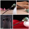 Blue Gold Chinese tide Hair Stick Retro Wooden Hairpin Flower Hair Chopsticks Vintage Tassel Hair Stick Wedding Party Hair Stick Hanfu Hairpins and Accessories