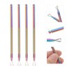 Beavorty Nail Cuticle Pusher 4pcs Stainless Steel Cuticle Peeler Triangle Cuticle Scraper Gel Nail Polish Remover Trimmer Nail Care Stick Tool for Beauty