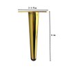 Osring 6 Inch Furniture Table Legs Golden, Steel Round Tapered Modern Sofa Feet, Straight Metal Furniture Leg Hardware for Cabinet and Couch, 4 Pack