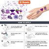 Cute Purple Temporary Tattoos Dark Purple Birthday Party Decorations Favors Supplies Violet Themed Cute Stickers 10 Sheets 112 PCS Gifts for Baby Girls Boys Decor Class School Carnival Christmas
