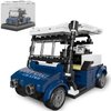 Golf Cart Toy Building Block Set for Adults Compatiable with Lego Golf Toys - Golf Gift, Golf Party Decorations, Golf Desk Toy Decor, Complete with Acrylic Display Dust Cover (Blue)