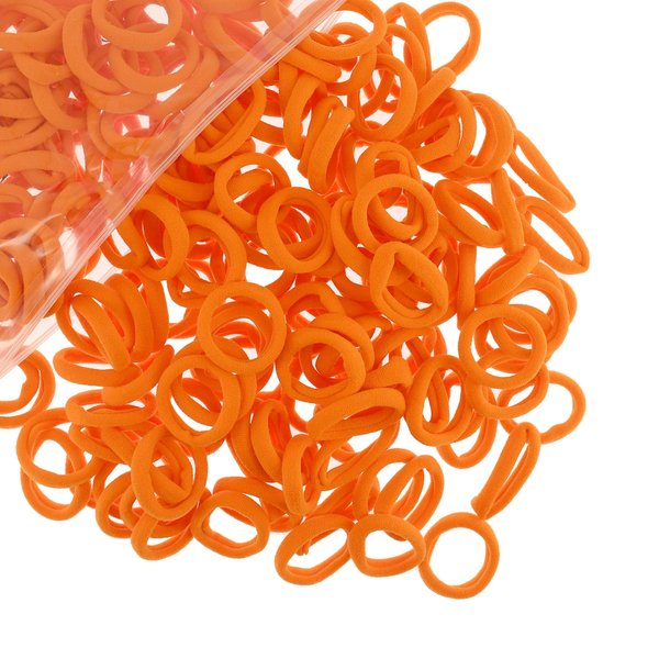 200 Pcs Solid Color Cotton Hair Ties for Women Girls' Elastics Hair Ties Seamless Ponytail Holder (Orange)
