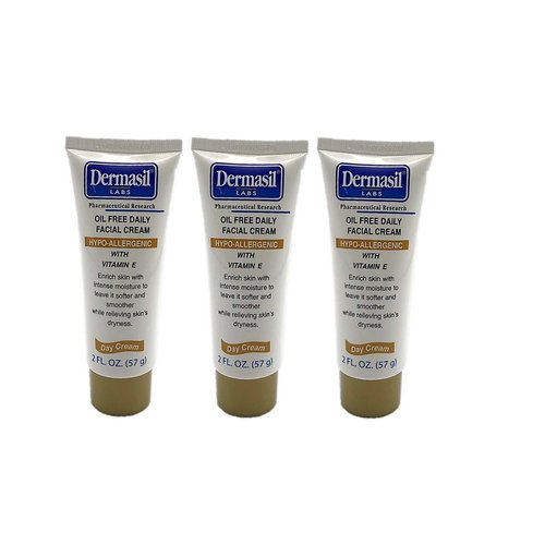 3pck - Dermasil Day Cream Oil Free Daily Facial Cream 2 fl. oz