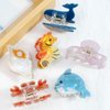 Bgffuy Ocean Small Hair Clip Marine Animal Set Whale Crab Jellyfish Conch Dolphin Seahorse Hair Accessories Hair Claw Clips for Girls for Thick or Thin Hair 6Pcs