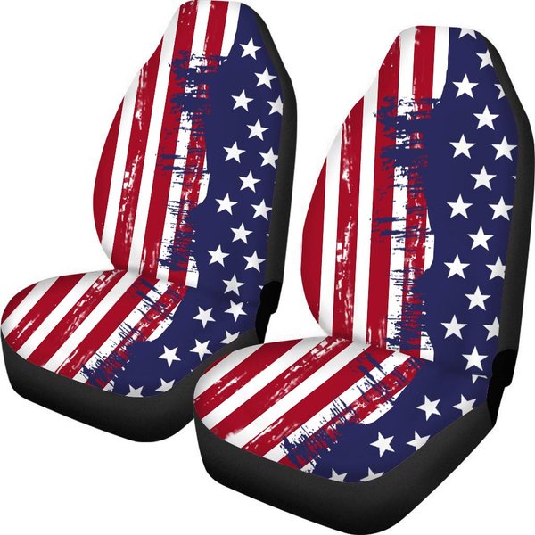 TOADDMOS American Flag Print Car Seat Covers Front Seat Only,Universal Fit for Most Car SUV