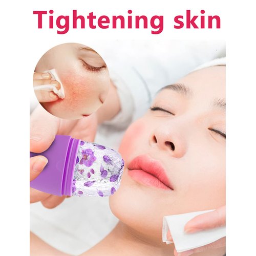 Ice Roller for Face & Eyes, Gua Sha Face Massage, Facial Beauty Ice Roller Skin Care, Remove Fine Lines, Reusable and Freezable Face Roller for Shrink Pores, Enhance Skin Elasticity (Purple)