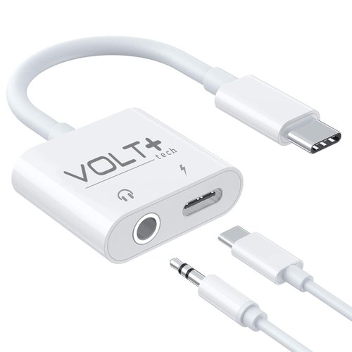 VOLT PLUS TECH Powered USB-C to 1/8inch Aux Adapter Compatible with Xiaomi 14T can Adapt to a Normal Headphone Jack Audio 3.5mm Port with Fast Charging Ability All at Once!