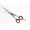 GERMAN PROFESSIONAL HAIRDRESSING SCISSORS BARBER SHEARS WITH GOLD RINGS 6.5"(CYNAMED)