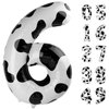 Cow Print Number Balloon Birthday Decorations, 40 inch Number balloon 0-9(Zero-Nine), Cow Balloon for Farm Birthday Party Supplies, Cow Themed birthday party Decorations (Number 6)