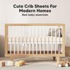 2-Pack Bamboo Viscose Crib Sheets for Boys, Girls - Fitted Crib Sheet, Organic Baby Crib Sheets Neutral, Crib Mattress Sheet, Toddler Bed Sheets, Baby Sheets for Crib, Unisex Crib Fitted Sheet (Cameo)