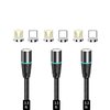 N. NETDOT Gen12 Micro-USB and USB-C[3.3ft,3 Pack Black] Magnetic Fast Charging Data Transfer Cable Compatible with Android Device