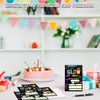 YQV Neon Glow Invitation Birthday Party Invitations, 20-Count Let's Glow Crazy Theme Birthday Party Invites With Envelopes-HBYQK-B02