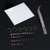 TEN MIRO Fake Eyebrow Ring Fake Lip Labret Studs Replacement Balls Spike with 100Pcs Sticker Non-Piercing Nose Rings Hoop Body Jewelry Fake Skin Piercing 3MM 4MM 5MM(Rainbow)